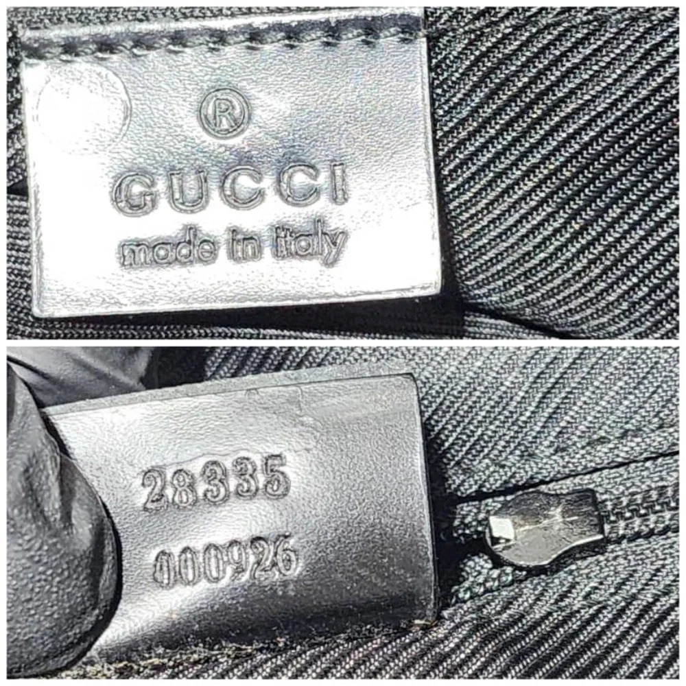 Authentic Gucci Vintage GG Nylon Hobo Shoulder Bag Black